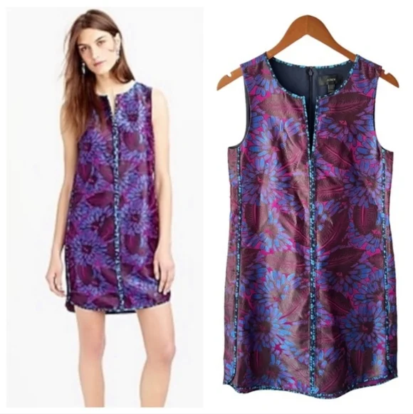 J. Crew Purple Floral Sleeveless Shift Dress - Picture 2 of 9